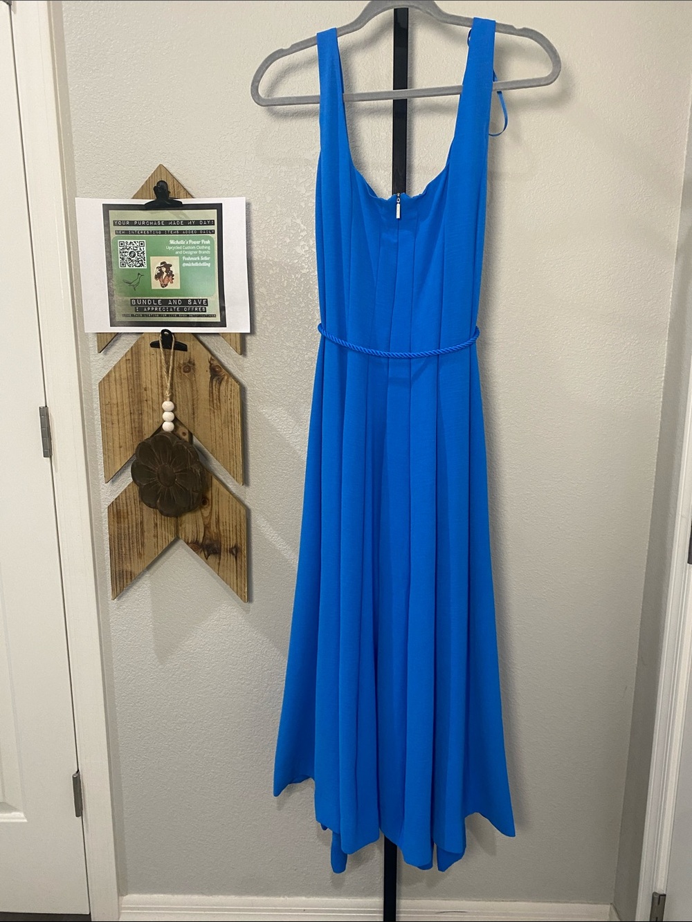 Karl Lagerfeld Vibrant Blue Maxi Dress with Rope Tie STUNNING๐ - Picture 5 of 12